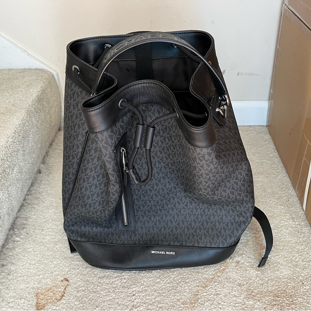 Michael Kors Black Leather Backpack